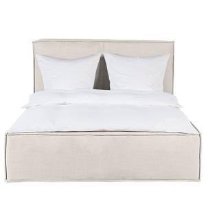 Lit capitonné Kinx Tissu - Tissu KINX : Blanc - 200 x 200cm - Sans matelas - Pas de tiroir de lit - 110 cm