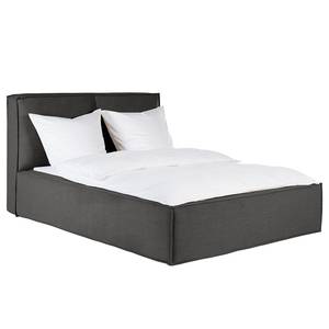 Gestoffeerd bed KINX geweven stof - Stof KINX: Antracietkleurig - 140 x 200cm