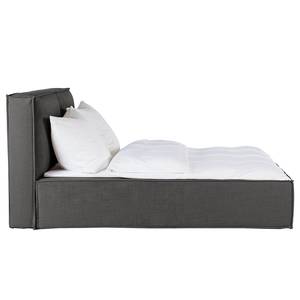 Gestoffeerd bed KINX geweven stof - Stof KINX: Antracietkleurig - 140 x 200cm