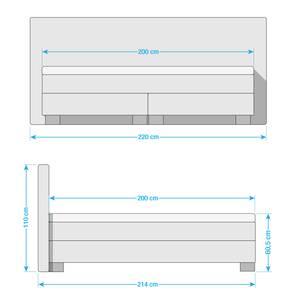 Boxspringbett Loimaa Webstoff - Dunkelgrau - 200 x 200cm