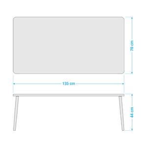 Salontafel Laudal I 44 - Wit/walnoothout - Wit/walnoothout - Hoogte: 44 cm