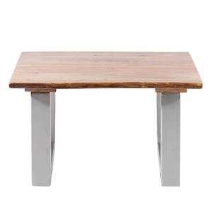 Table basse Kapra Acacia massif / Métal - Argenté - 80 x 80 cm