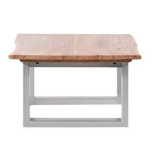 Table basse Kapra Acacia massif / Métal - Argenté - 80 x 80 cm