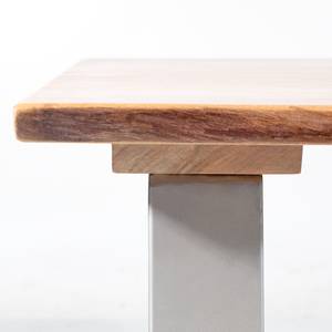 Table basse Kapra Acacia massif / Métal - Argenté - 80 x 80 cm