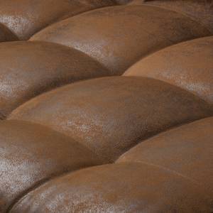 Grand canapé Naomi Aspect cuir vieilli - Microfibre Goda: Marron chocolat