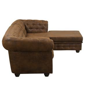 Ecksofa Torquay Antiklederoptik - Braun - Longchair davorstehend links