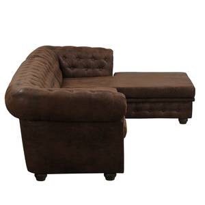 Ecksofa Torquay Antiklederoptik - Vintage Cognac - Longchair davorstehend rechts