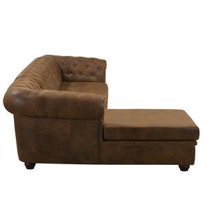 Ecksofa Torquay Antiklederoptik - Braun - Longchair davorstehend rechts