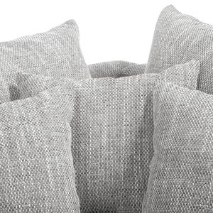 Canapé d'angle Arimo Tissu structuré - Gris - Gris - Méridienne longue à droite (vue de face) - Sans repose-pieds