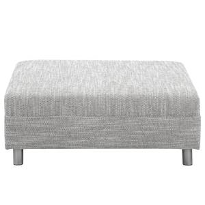 Ecksofa Arimo Strukturstoff - Grau - Grau - Ottomane davorstehend links - Mit Hocker