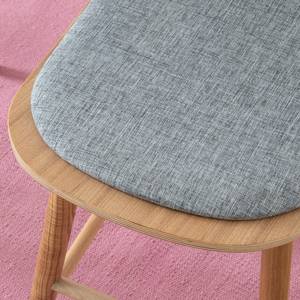 Tabouret de bar Endrup Tissu / Partiellement en frêne massif - Gris / Frêne