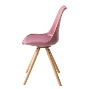 Chaise LINDHOLM Matière synthétique / Hêtre massif - Rose - Lot de 2