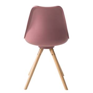 Chaise LINDHOLM Matière synthétique / Hêtre massif - Rose - Lot de 2