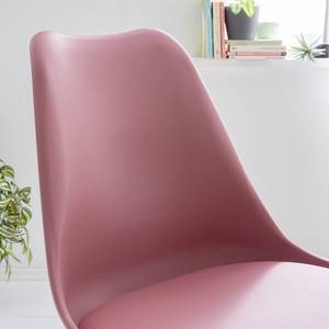 Chaise LINDHOLM Matière synthétique / Hêtre massif - Rose - Lot de 2