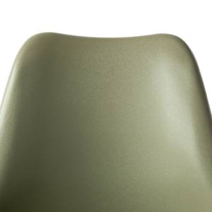 Chaise LINDHOLM Matière synthétique / Hêtre massif - Vert olive - Lot de 2