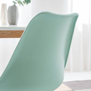 Chaise LINDHOLM Matière synthétique / Hêtre massif - Vert menthe - Lot de 2