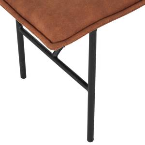 Banc Branston II Microfibre / Métal - Cognac / Noir mat