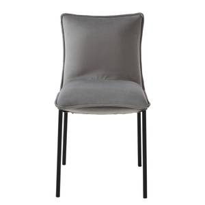 Chaises capitonnées Vail (lot de 2) Velours/ Métal - Gris