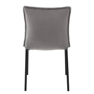 Chaises capitonnées Vail (lot de 2) Velours/ Métal - Gris