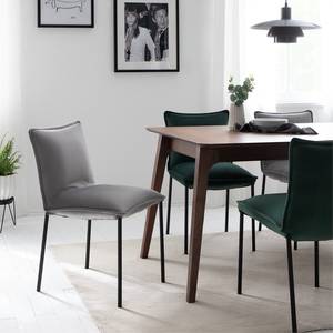 Gestoffeerde stoelen Vail (set van 2) Fluweel/metaal - Grijs