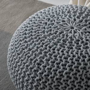 Pouf Hawar Étoffe de coton - Gris pigeon