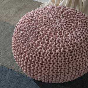 Pouf Hawar Étoffe de coton - Rose bébé