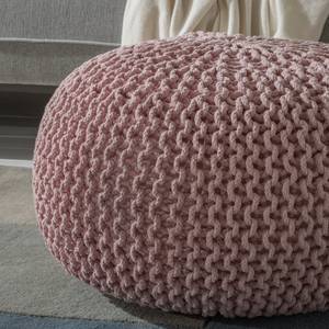 Pouf Hawar Étoffe de coton - Rose bébé