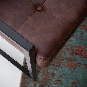 Chaise cantilever Imitation cuir / Métal - Marron / Noir