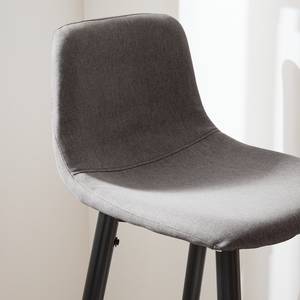 Chaises de bar Pohang (lot de 2) Tissu / Métal - Gris / noir