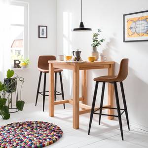 Barstoelen Pohang (set van 2) kunstleer/metaal - bruin/zwart