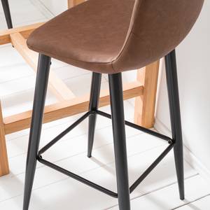 Barstoelen Pohang (set van 2) kunstleer/metaal - bruin/zwart