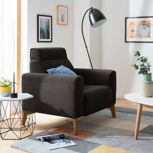 Fauteuil Bora II Tissu - Tissu Saia: Noir-Marron