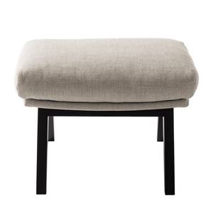 Hocker HEPBURN mit Holzfüßen Webstoff - Webstoff Milan: Beige - Schwarz