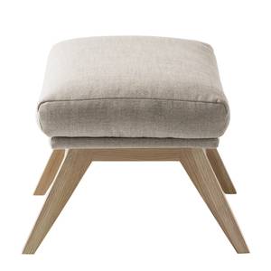 Hocker HEPBURN mit Holzfüßen Webstoff - Webstoff Milan: Beige - Eiche Hell