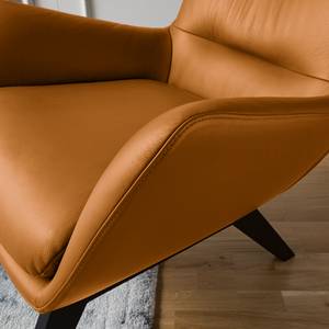 Fauteuil Hepburn I Cuir véritable - Noir - Cuir véritable Neka Cognac - Cuir véritable Neka : Cognac - Noir