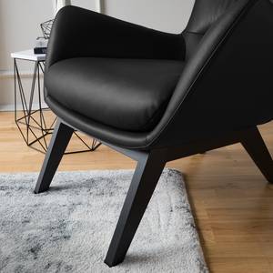 Fauteuil Hepburn I Cuir véritable - Cuir véritable Neka : Noir - Noir