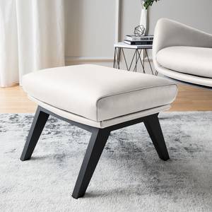 Pouf repose-pieds Hepburn I Cuir véritable - Cuir véritable Neka : Blanc - Noir