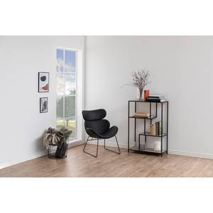 Open kast Coogee I eikenhouten look/mat zwart - 114cm - Eikenhouten look/zwart - Hoogte: 114 cm