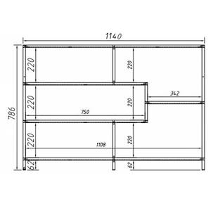 Open kast Coogee II eikenhouten look/mat zwart - Eikenhouten look/zwart