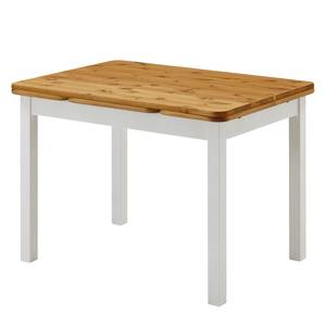 Eettafel Bastide (met verlengstukken) massief grenenhout - loogkleurig grenenhout/wit grenenhout - Wit grenenhout/loogkleurig grenenhout - 104 x 77 cm