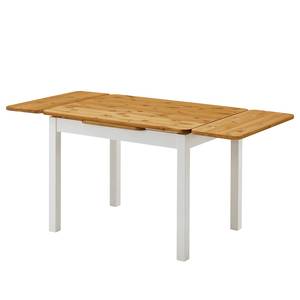 Eettafel Bastide (met verlengstukken) massief grenenhout - loogkleurig grenenhout/wit grenenhout - Wit grenenhout/loogkleurig grenenhout - 104 x 77 cm