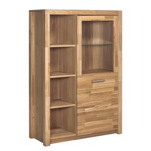 Highboard Majona I deels massief wild eikenhout/metaal - wild eikenhout/zilverkleurig - Wild eikenhout