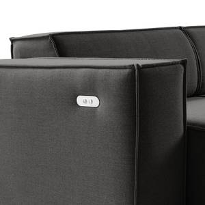 2-Sitzer Sofa KINX Samt - Webstoff Milan: Anthrazit - Sitztiefenverstellung