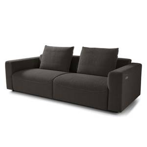 3-Sitzer Sofa FINNY Webstoff Saia: Schwarz-Braun - Sitztiefenverstellung