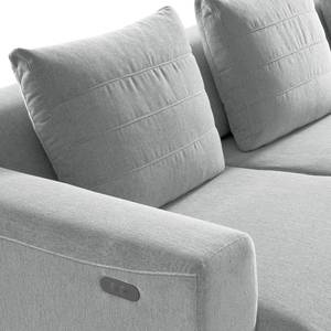 3-Sitzer Sofa FINNY Webstoff Saia: Hellgrau - Sitztiefenverstellung