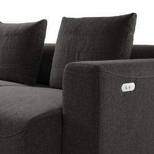 2,5-Sitzer Sofa FINNY Webstoff Saia: Schwarz-Braun - Sitztiefenverstellung