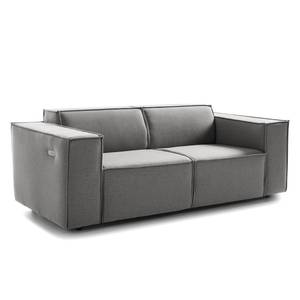 2 places Canapé KINX Tissu - Tissu Milan : Gris clair - Avec réglage de la profondeur d'assise