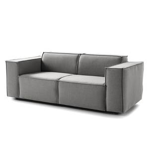 2 places Canapé KINX Tissu - Tissu Milan : Gris clair - Avec réglage de la profondeur d'assise