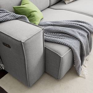 2 places Canapé KINX Tissu - Tissu Milan : Gris clair - Avec réglage de la profondeur d'assise