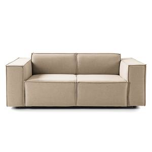2-Sitzer Sofa KINX Samt - Webstoff Milan: Beige - Sitztiefenverstellung